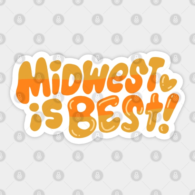 Midwest is Best! (yellow!) Sticker by Jillian Kaye Art